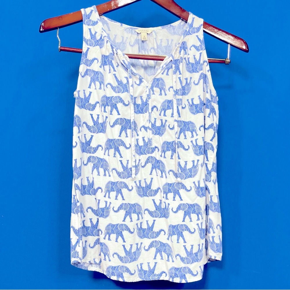 Sonoma Lifestyle Elephant Print Tank Size S